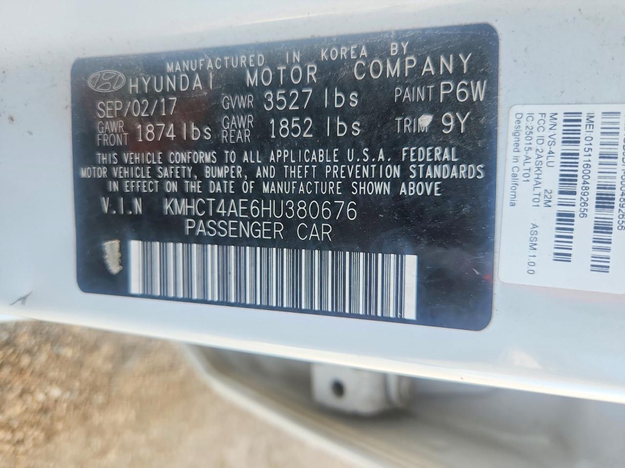 2017 HYUNDAI ACCENT