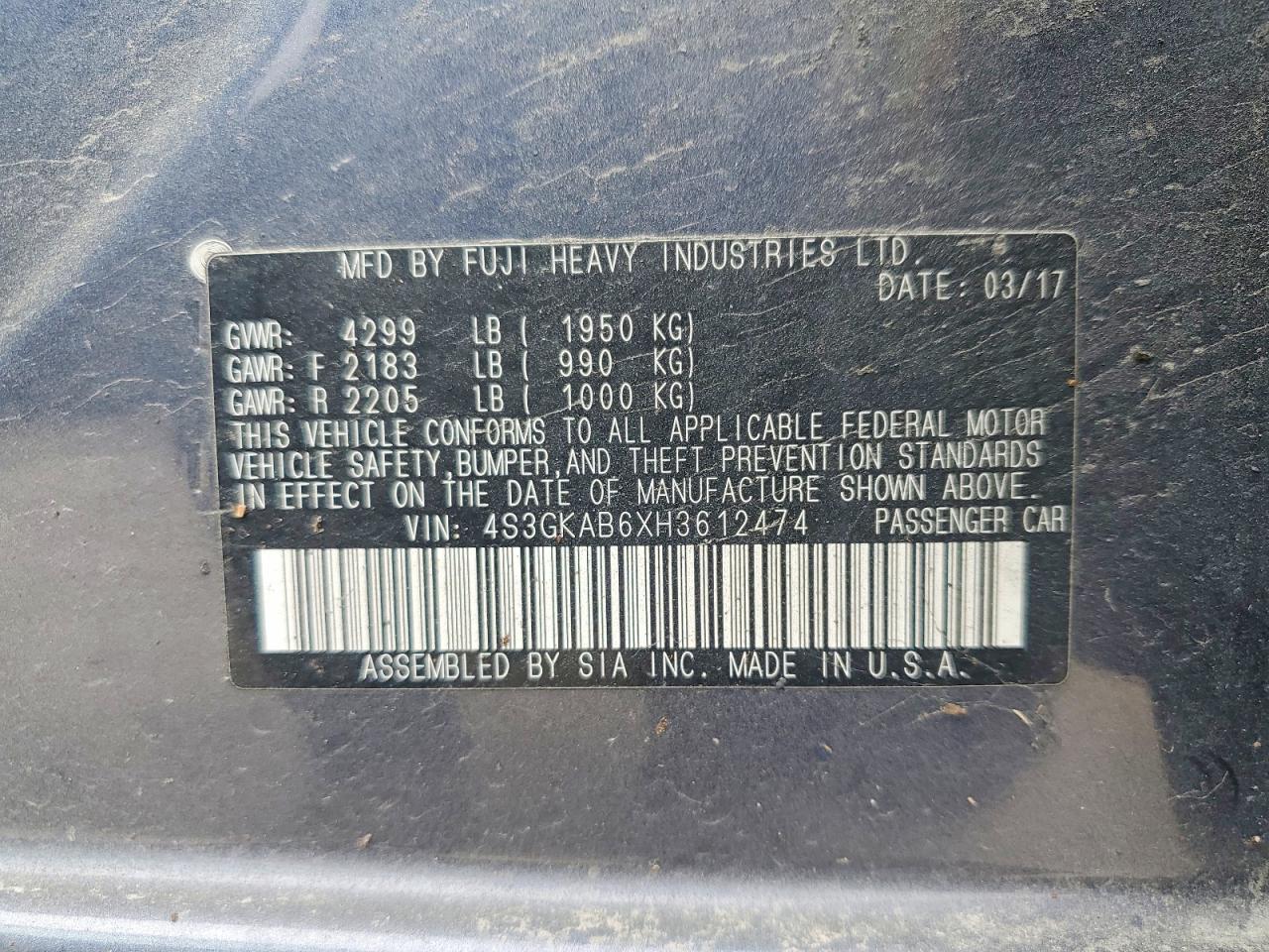 2017 SUBARU IMPREZA