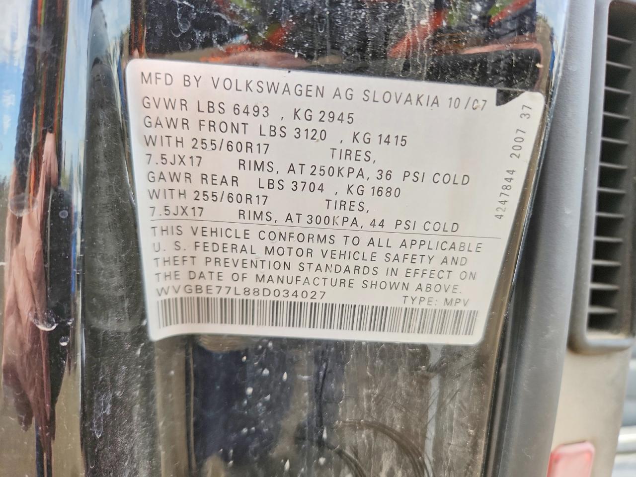 2008 VOLKSWAGEN TOUAREG
