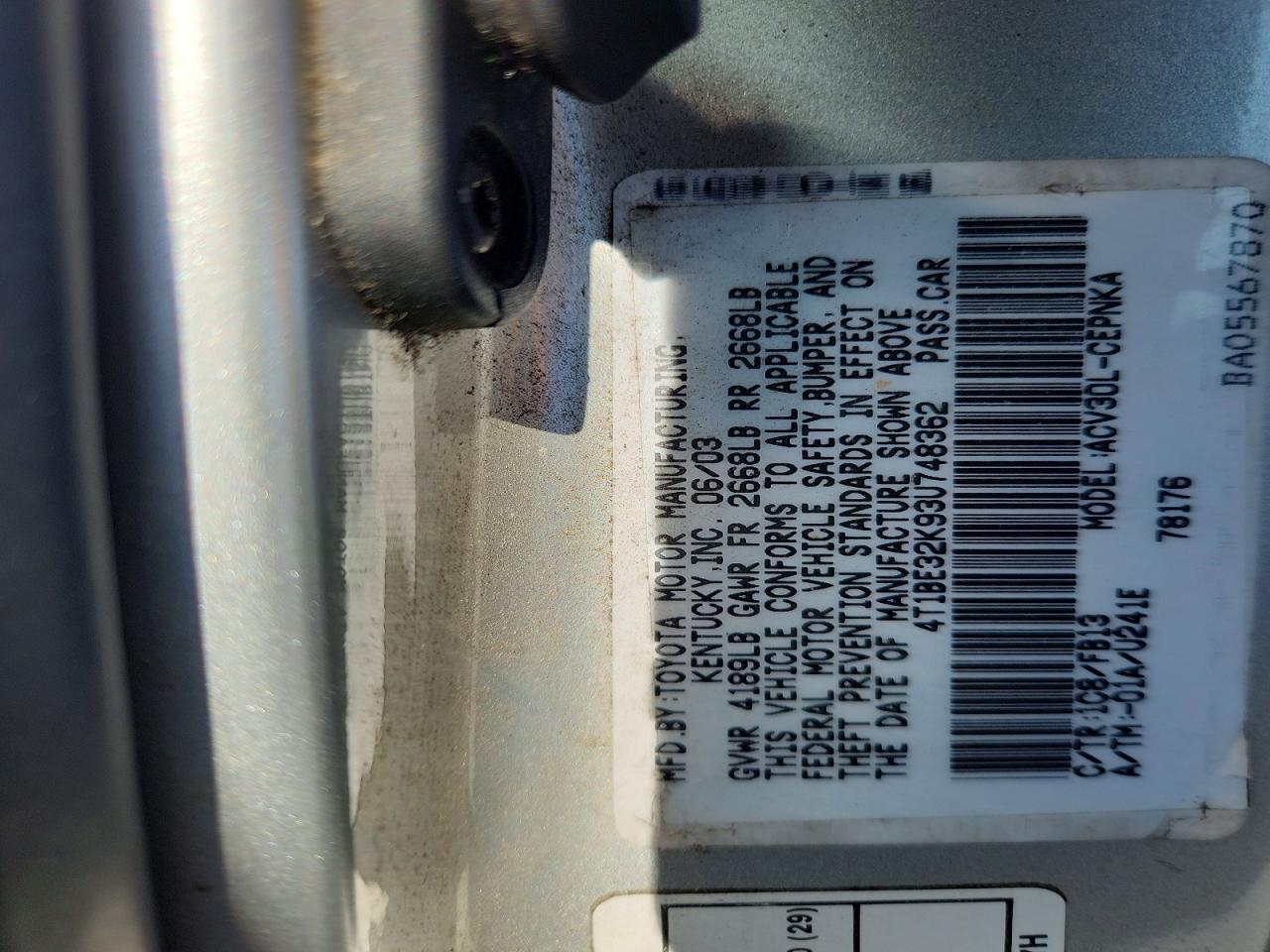2003 TOYOTA CAMRY