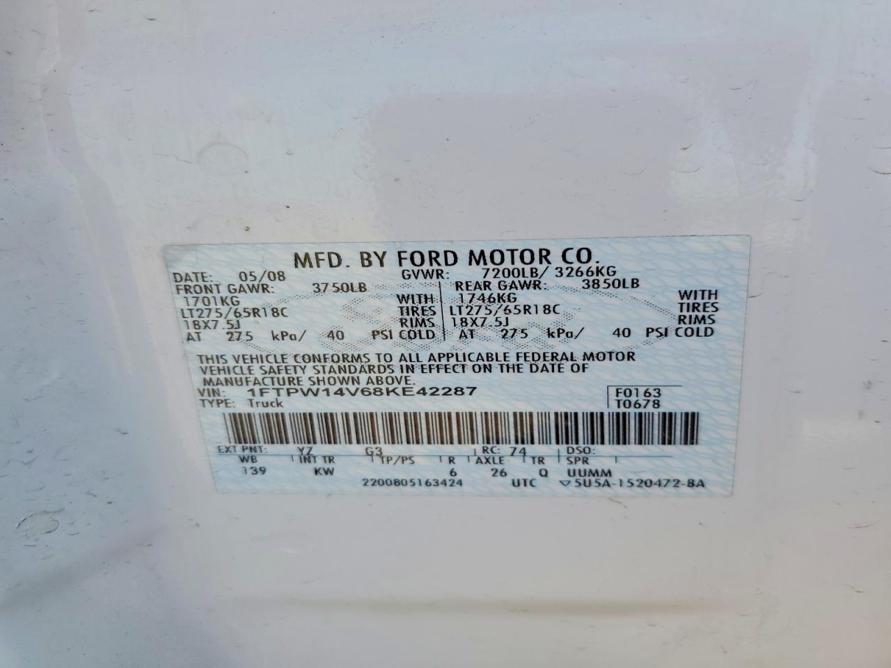 2008 FORD F150