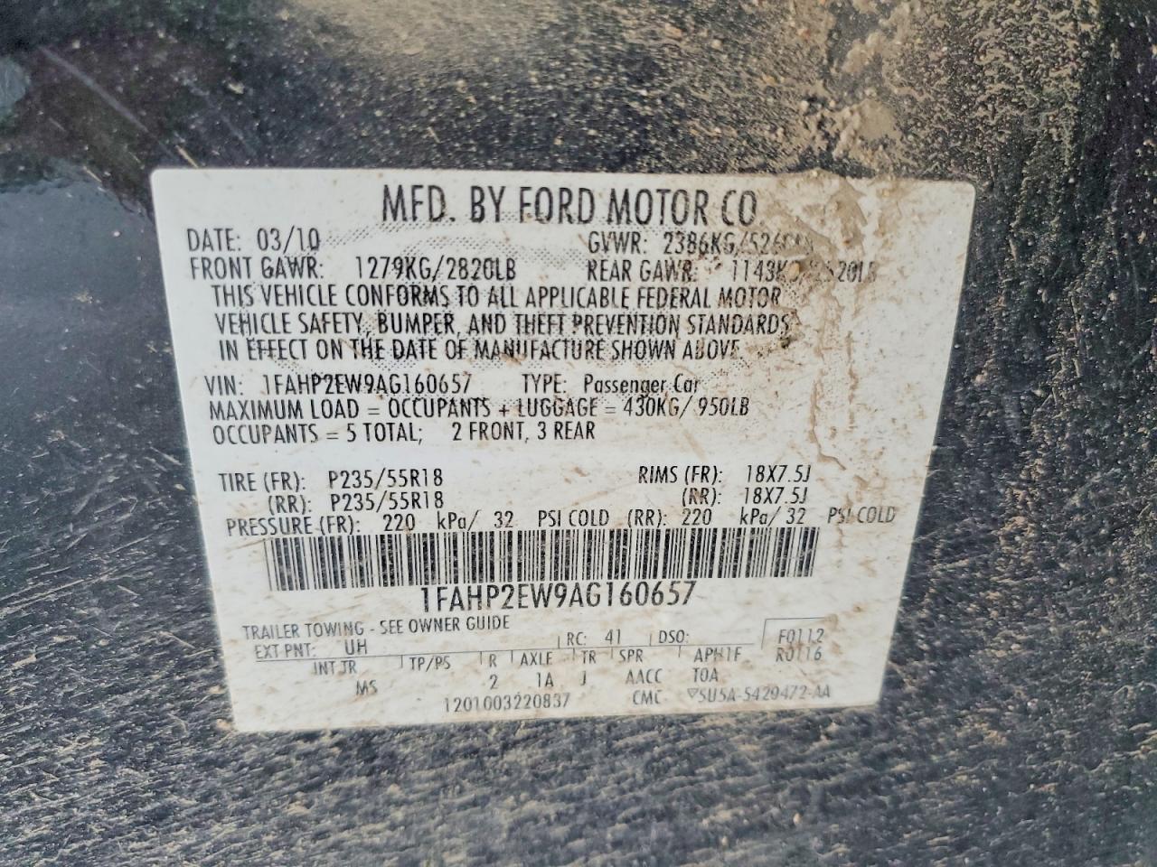 2010 FORD TAURUS