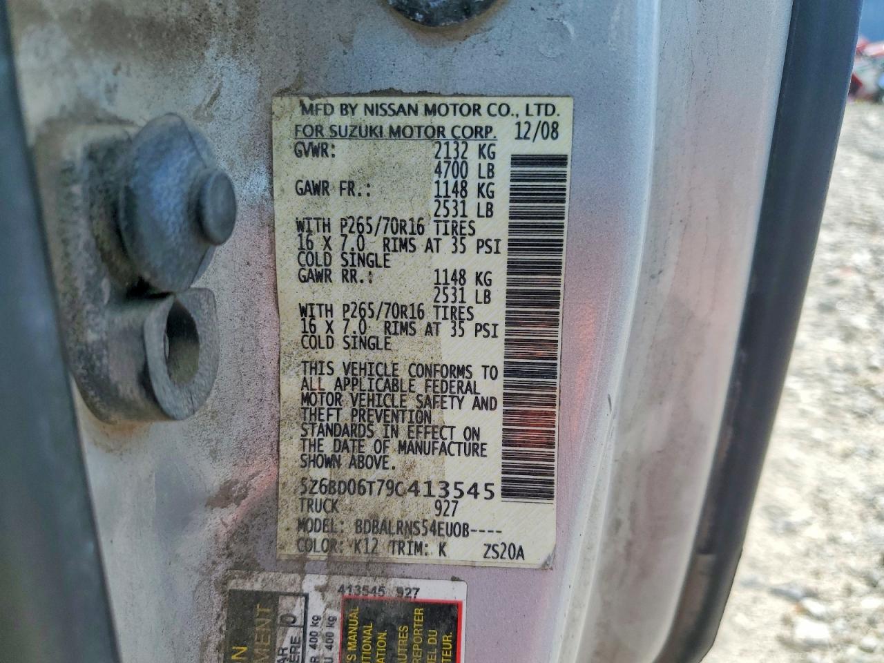 2009 SUZUKI EQUATOR