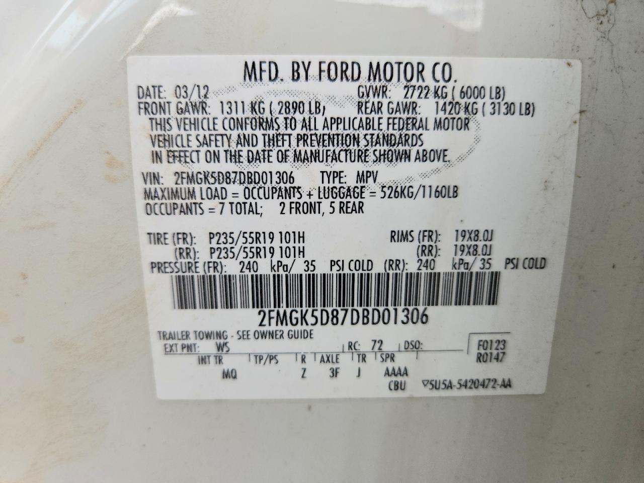 2013 FORD FLEX