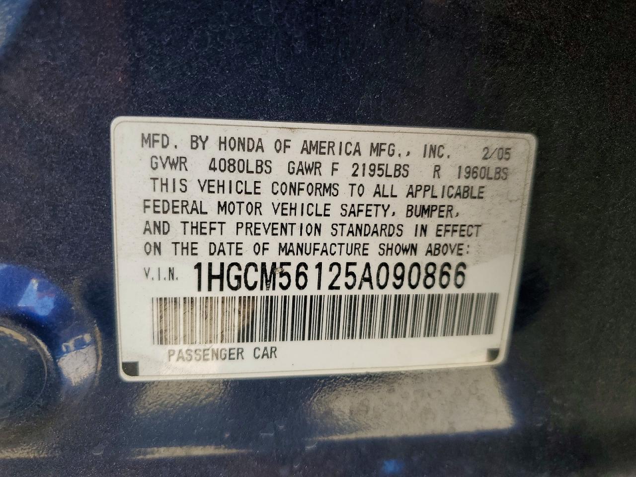 2005 HONDA ACCORD