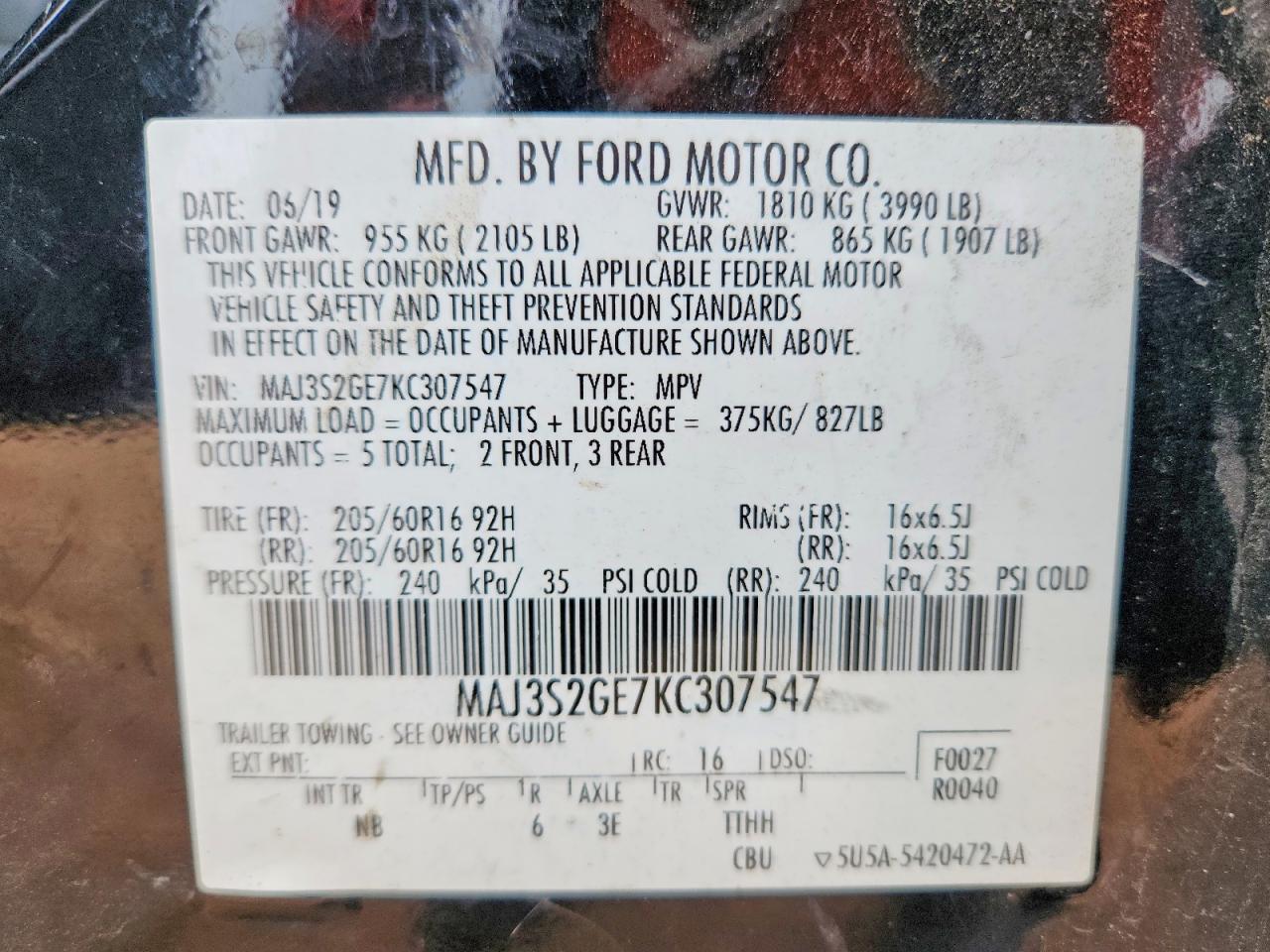 2019 FORD ECOSPORT