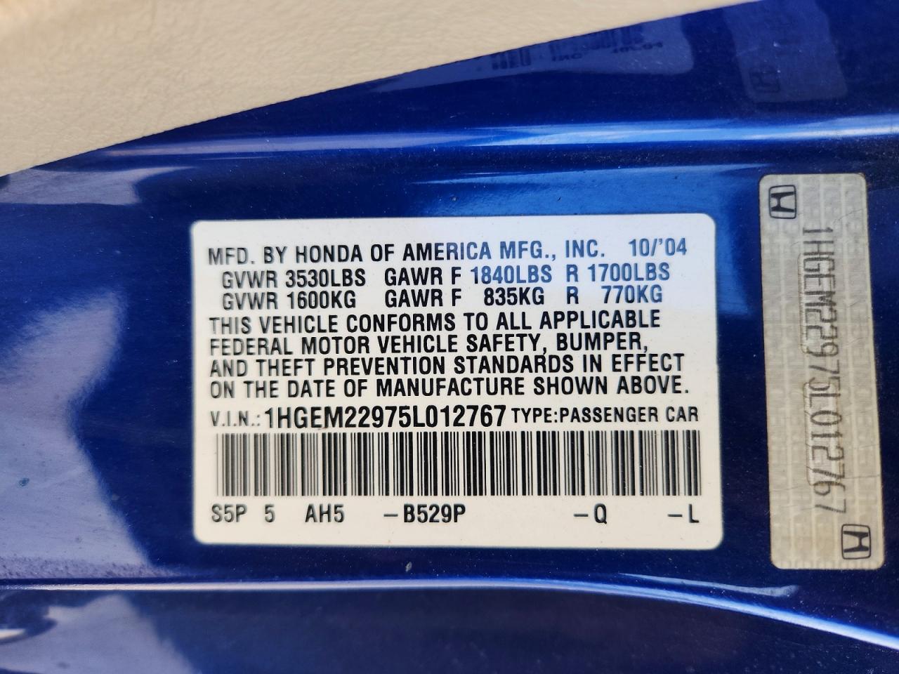 2005 HONDA CIVIC
