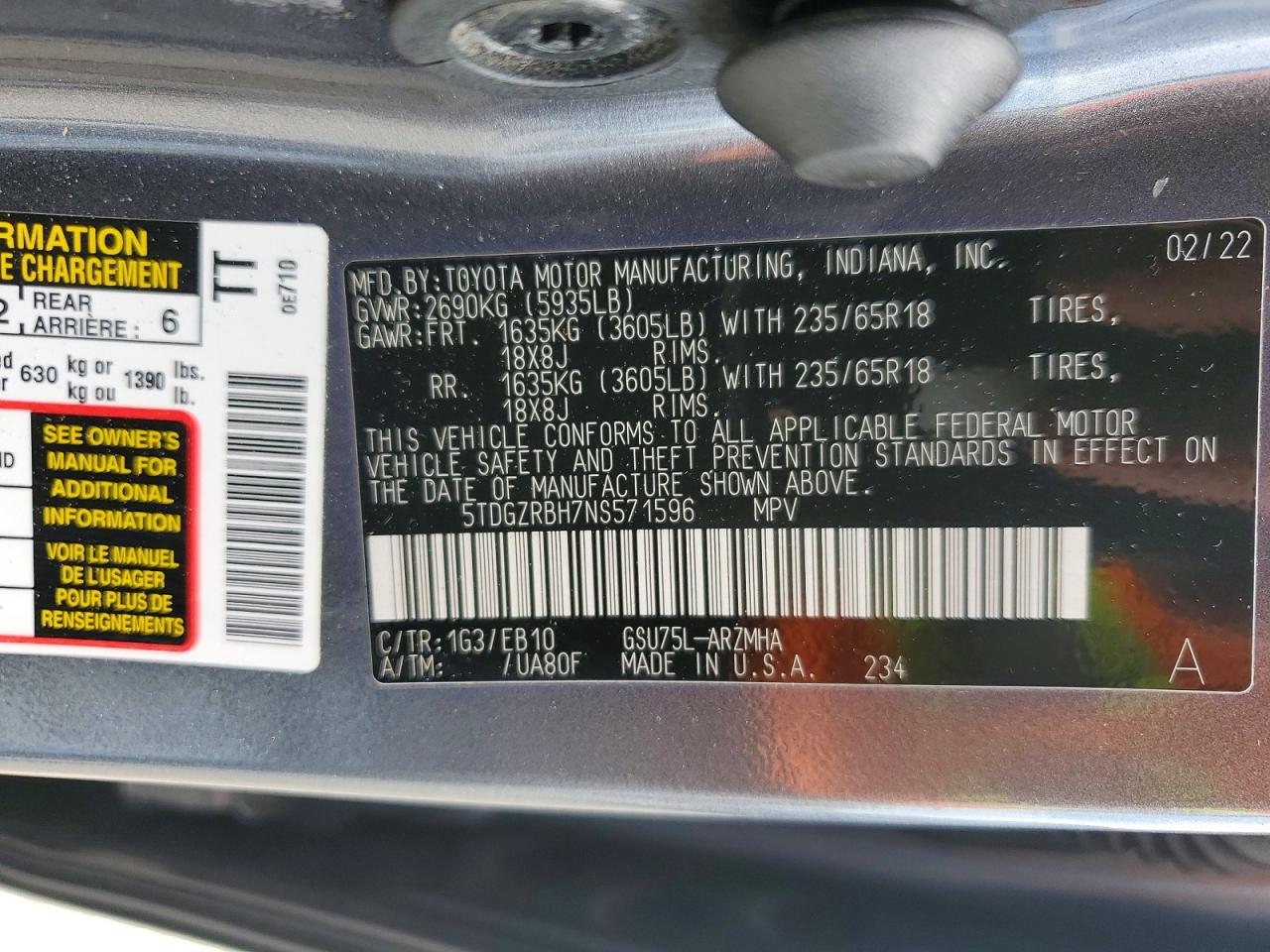 2022 TOYOTA HIGHLANDER