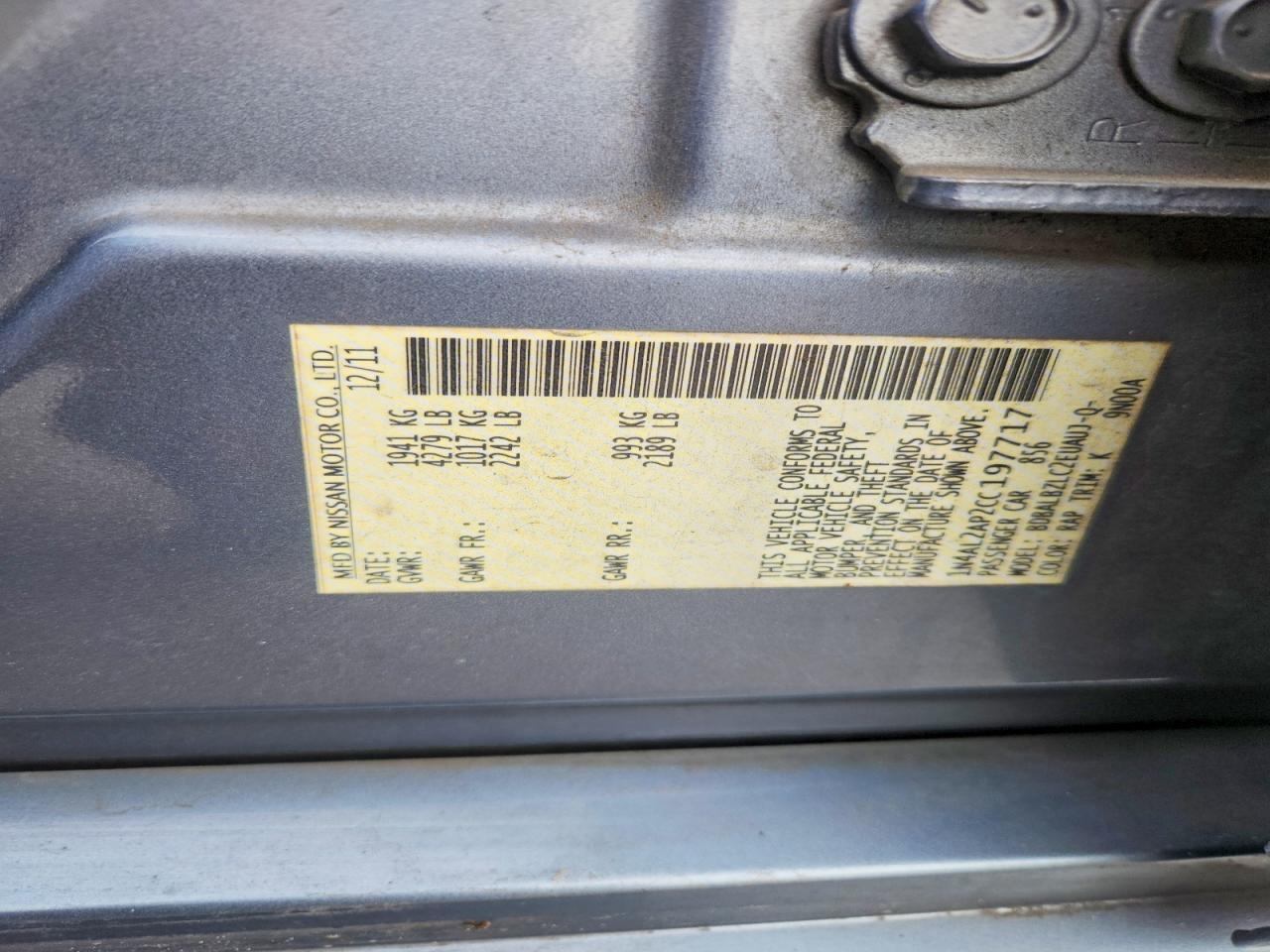 2012 NISSAN ALTIMA