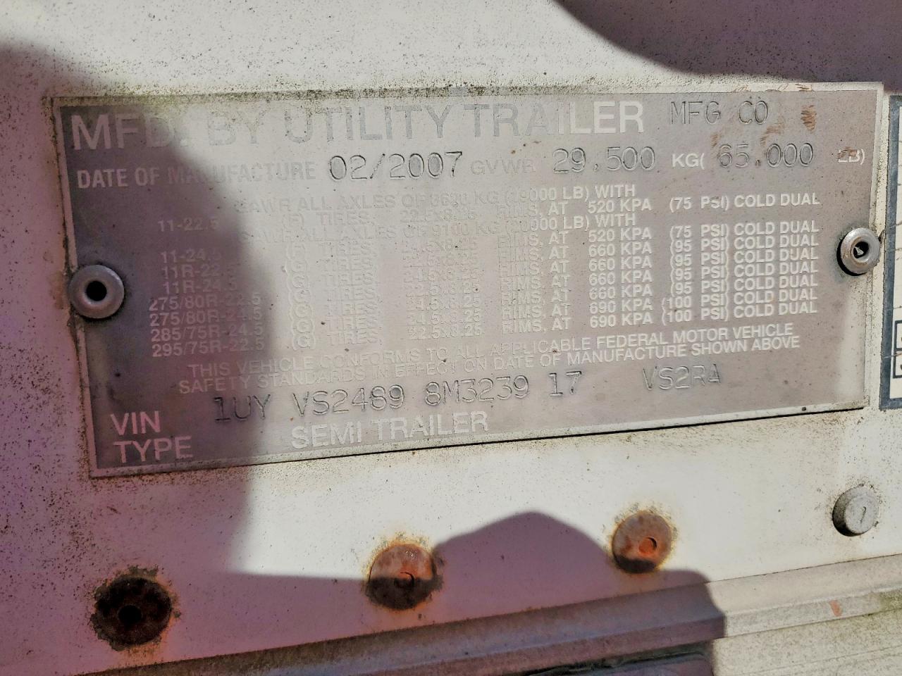2008 UTILITY TRAILER DRY VAN