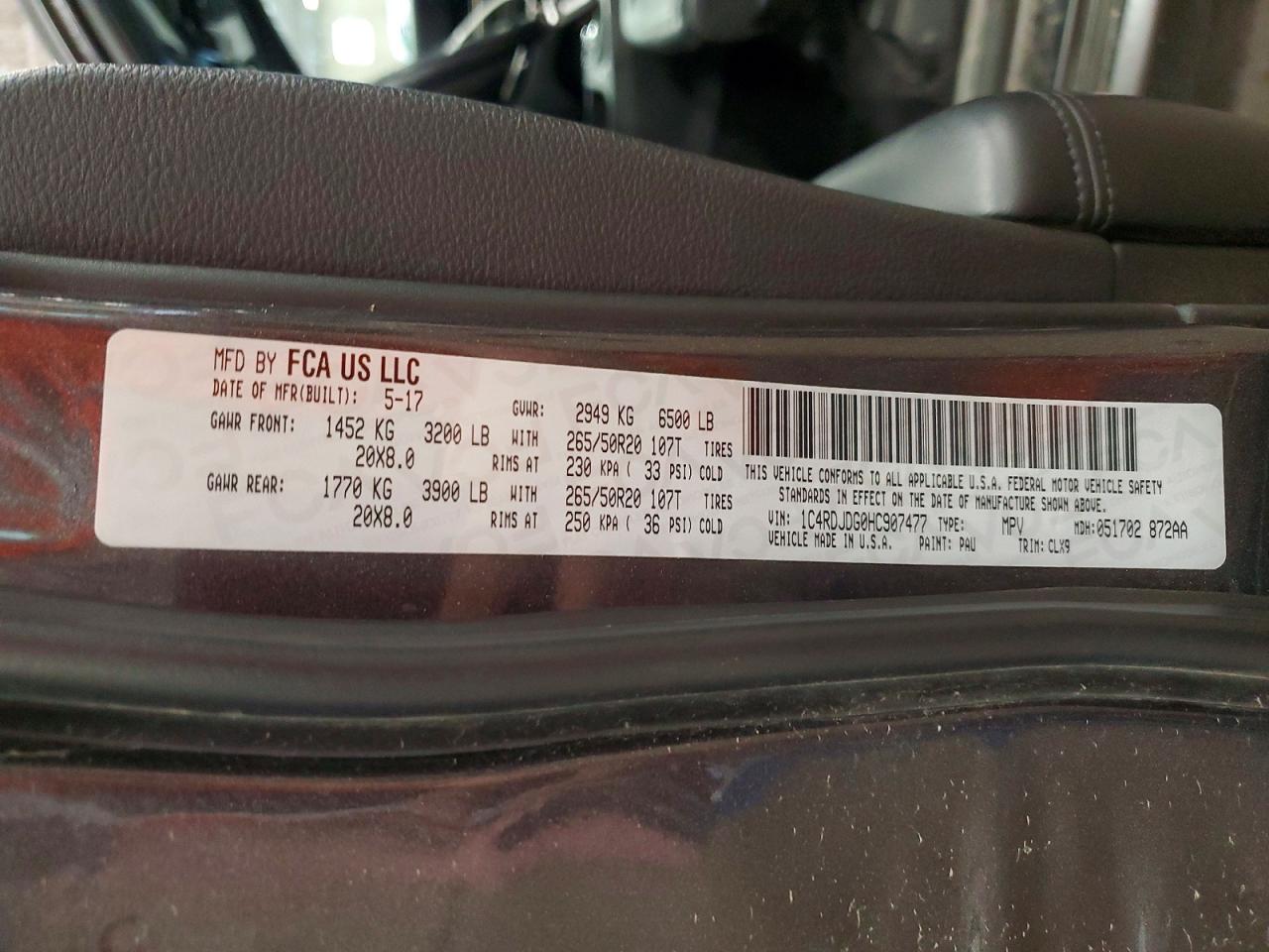 2017 DODGE DURANGO