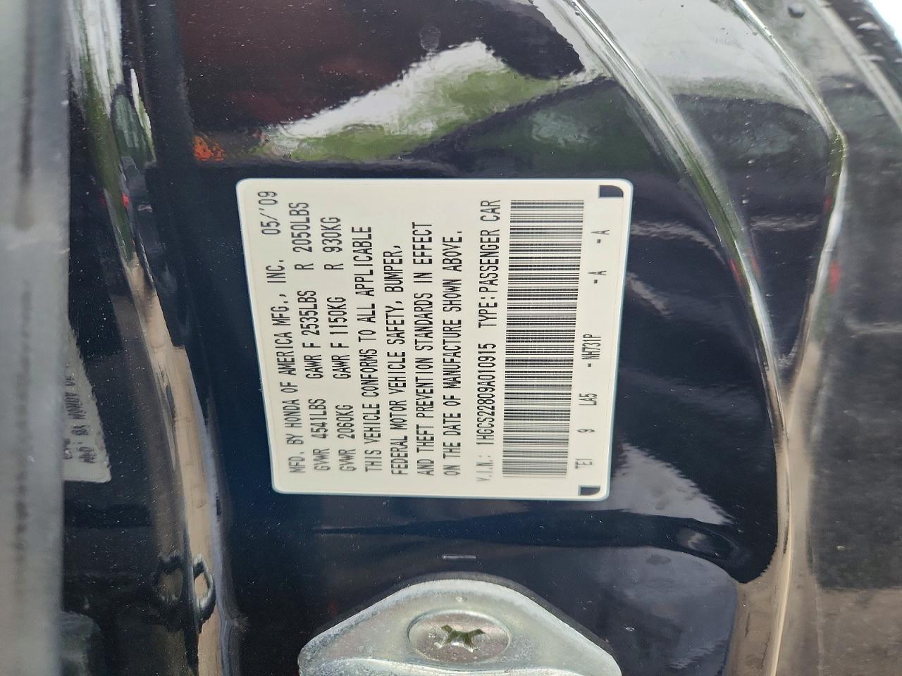 2009 HONDA ACCORD