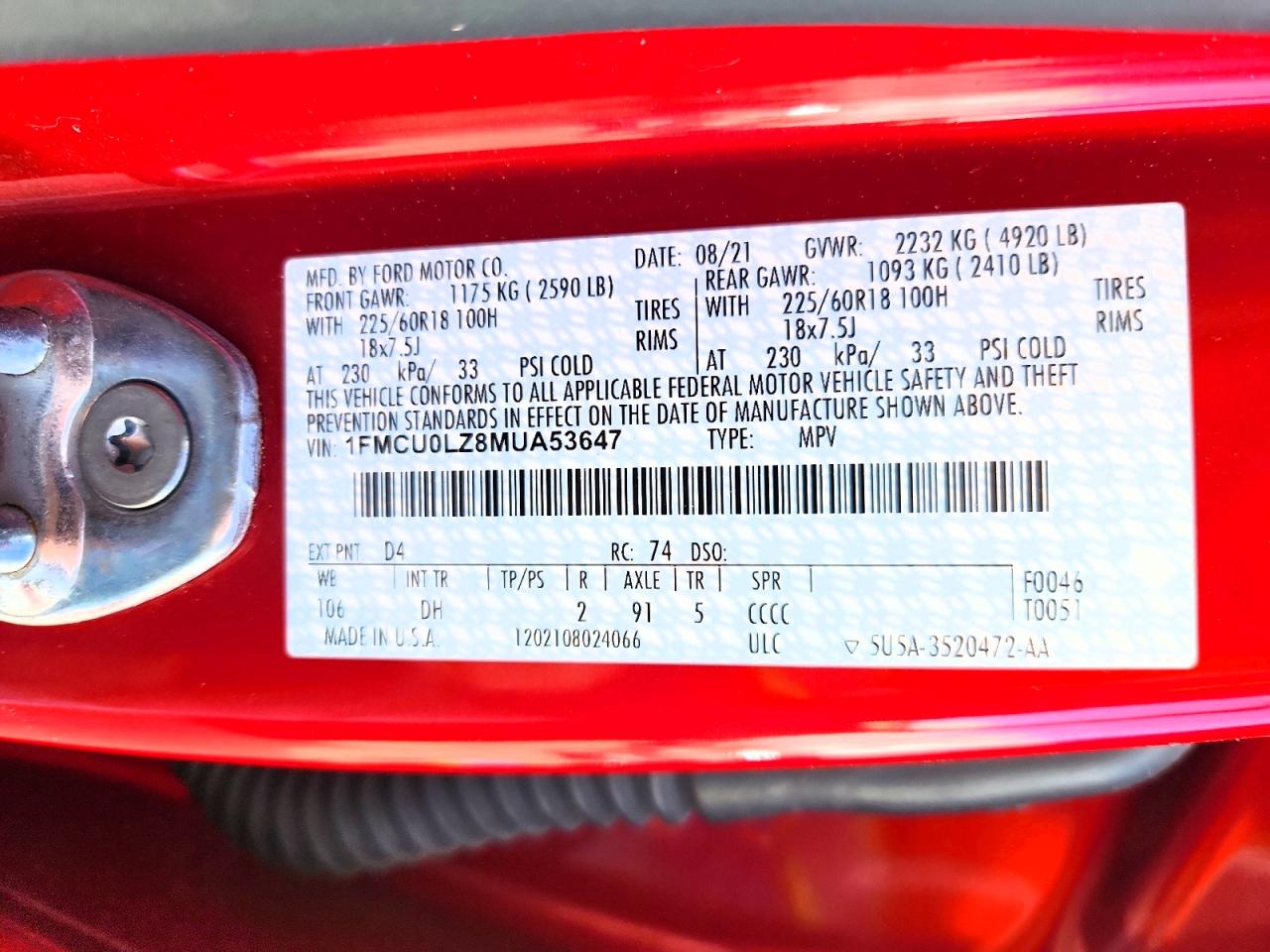 2021 FORD ESCAPE