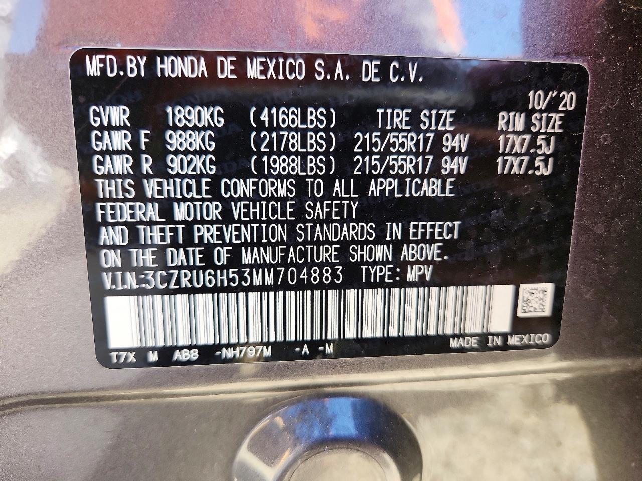 2021 HONDA HR-V