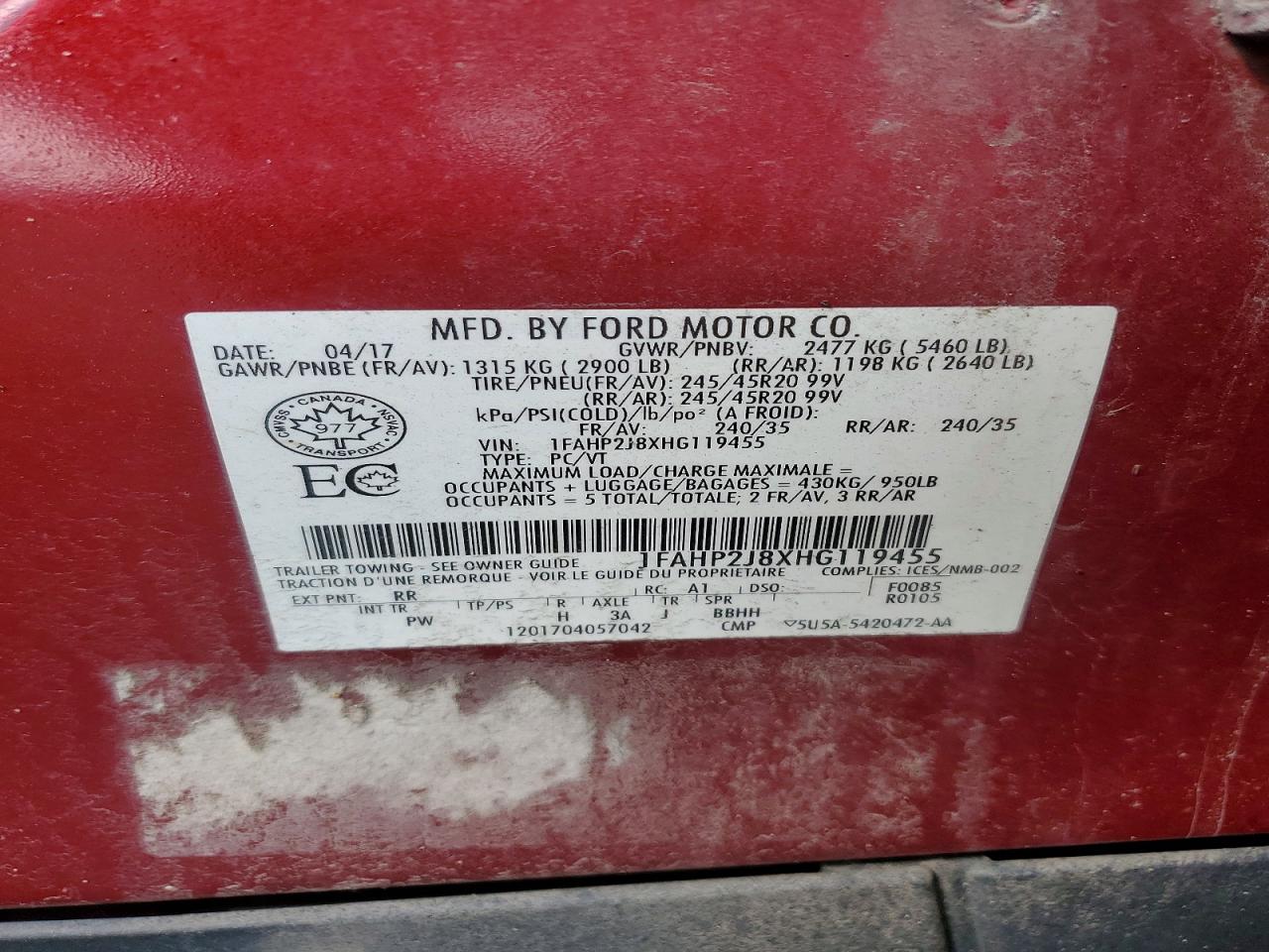 2017 FORD TAURUS