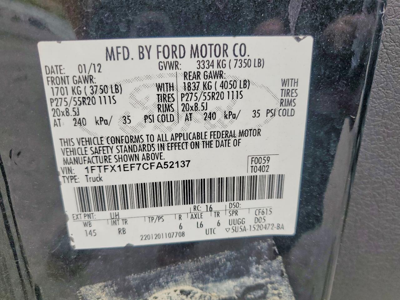 2012 FORD F150