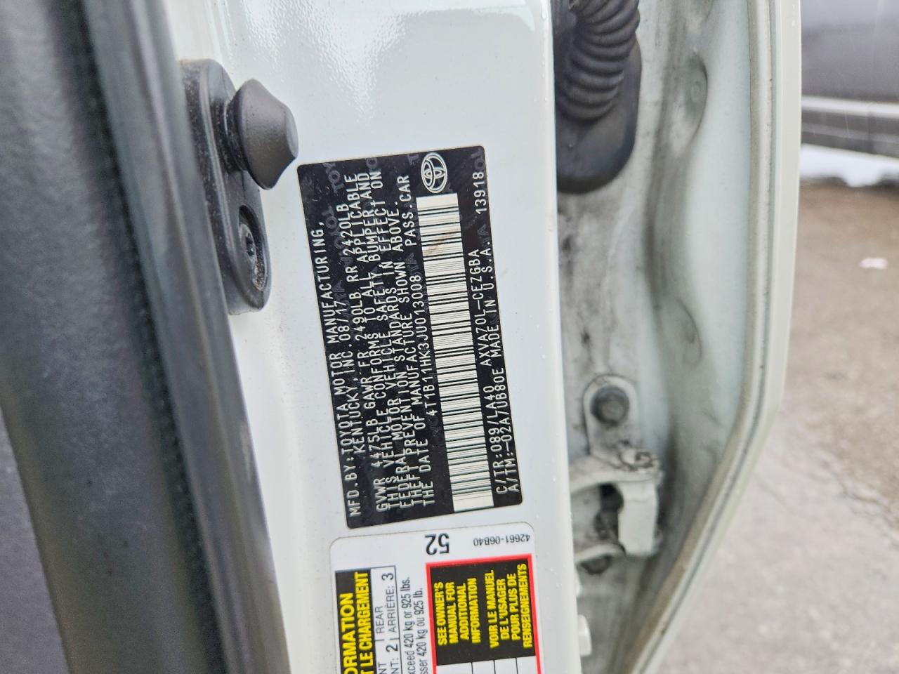 2018 TOYOTA CAMRY