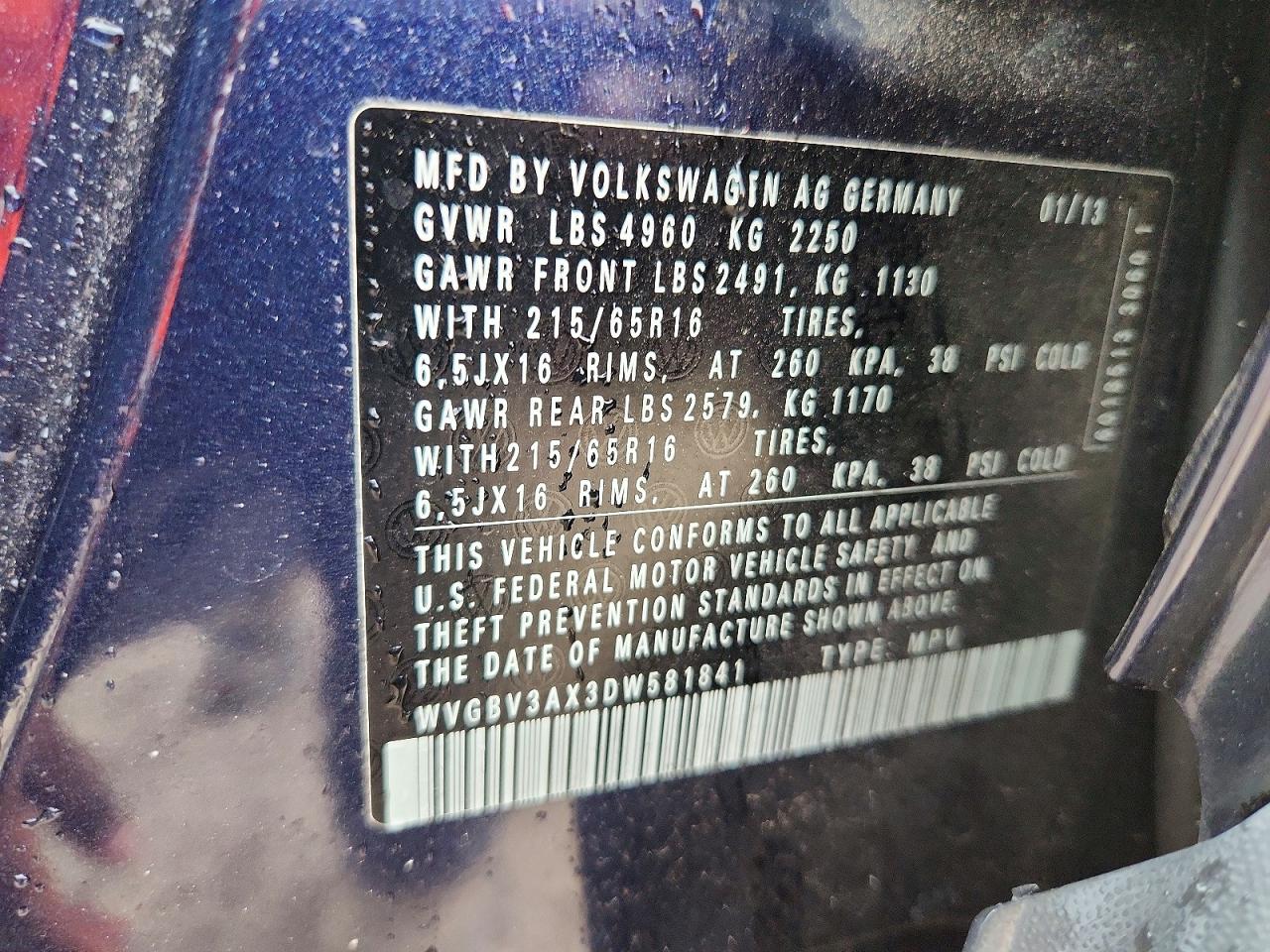 2013 VOLKSWAGEN TIGUAN