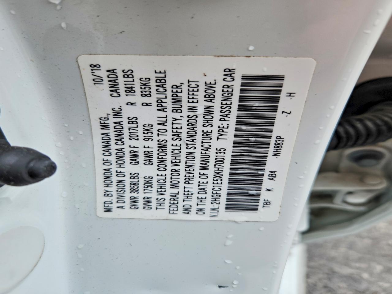 2019 HONDA CIVIC
