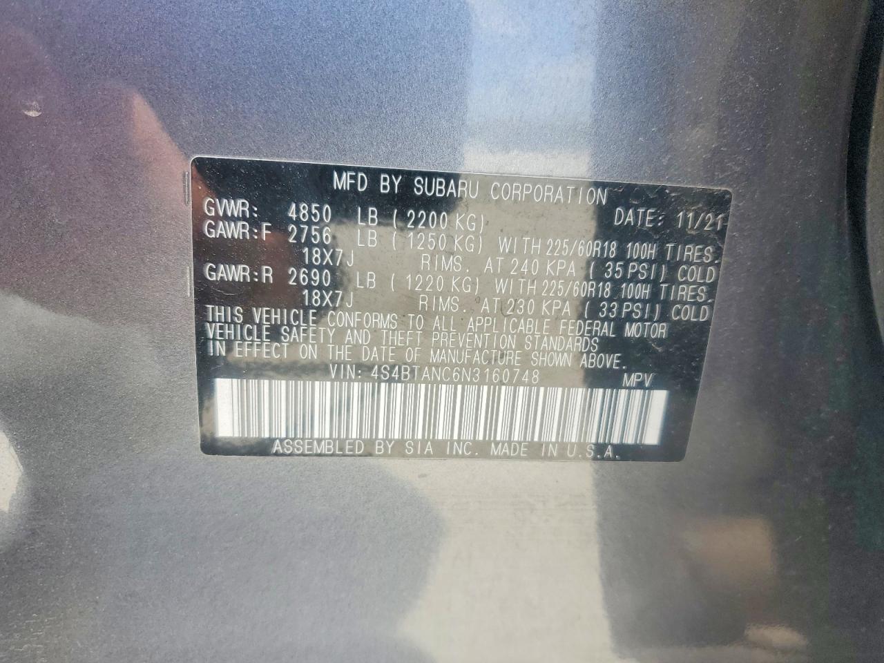 2022 SUBARU OUTBACK