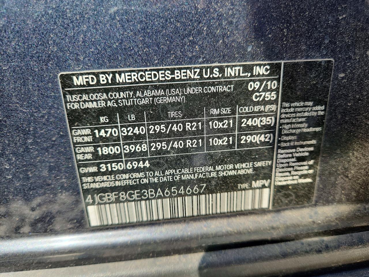 2011 MERCEDES-BENZ GL-CLASS