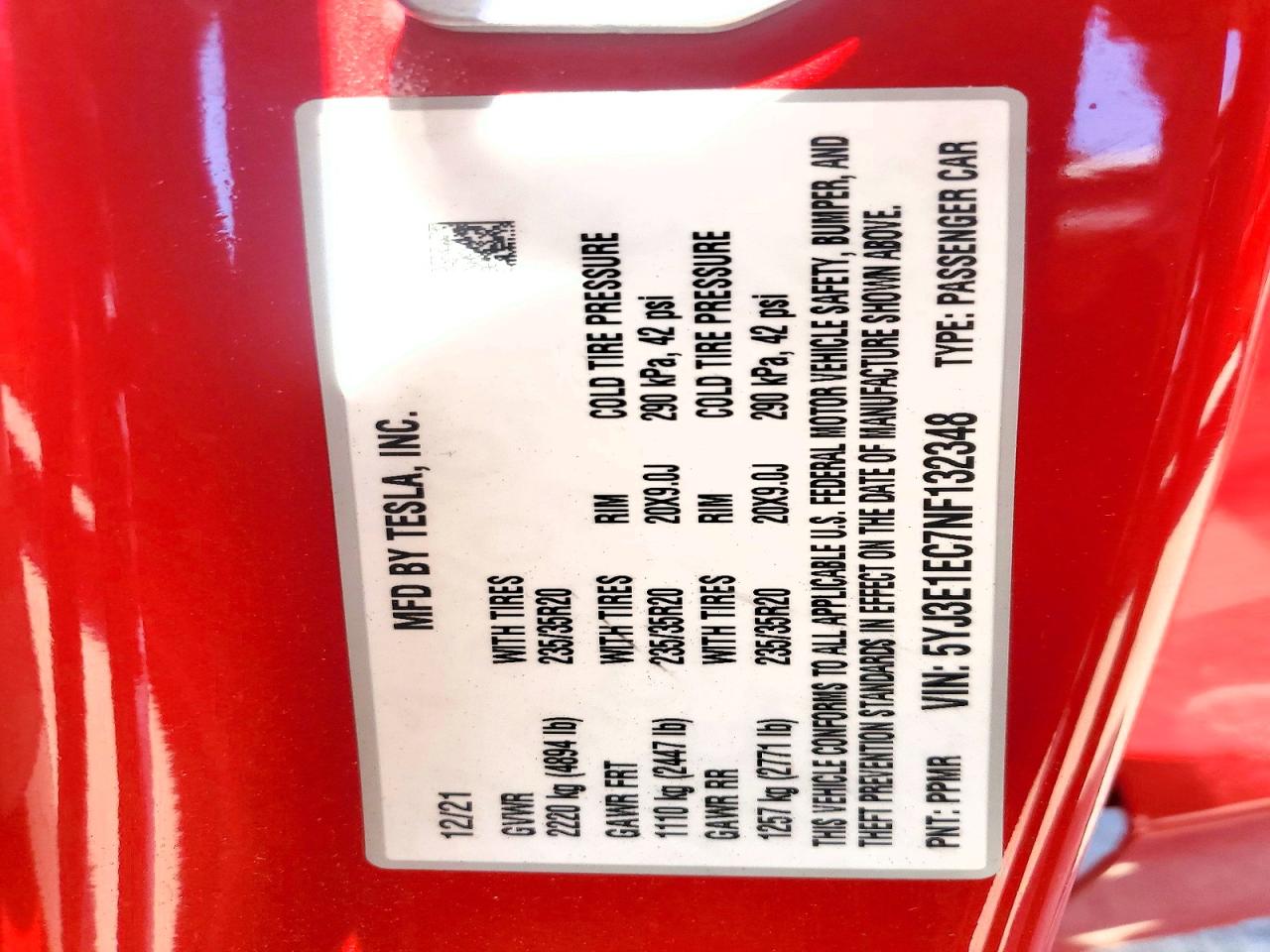 2022 TESLA MODEL 3
