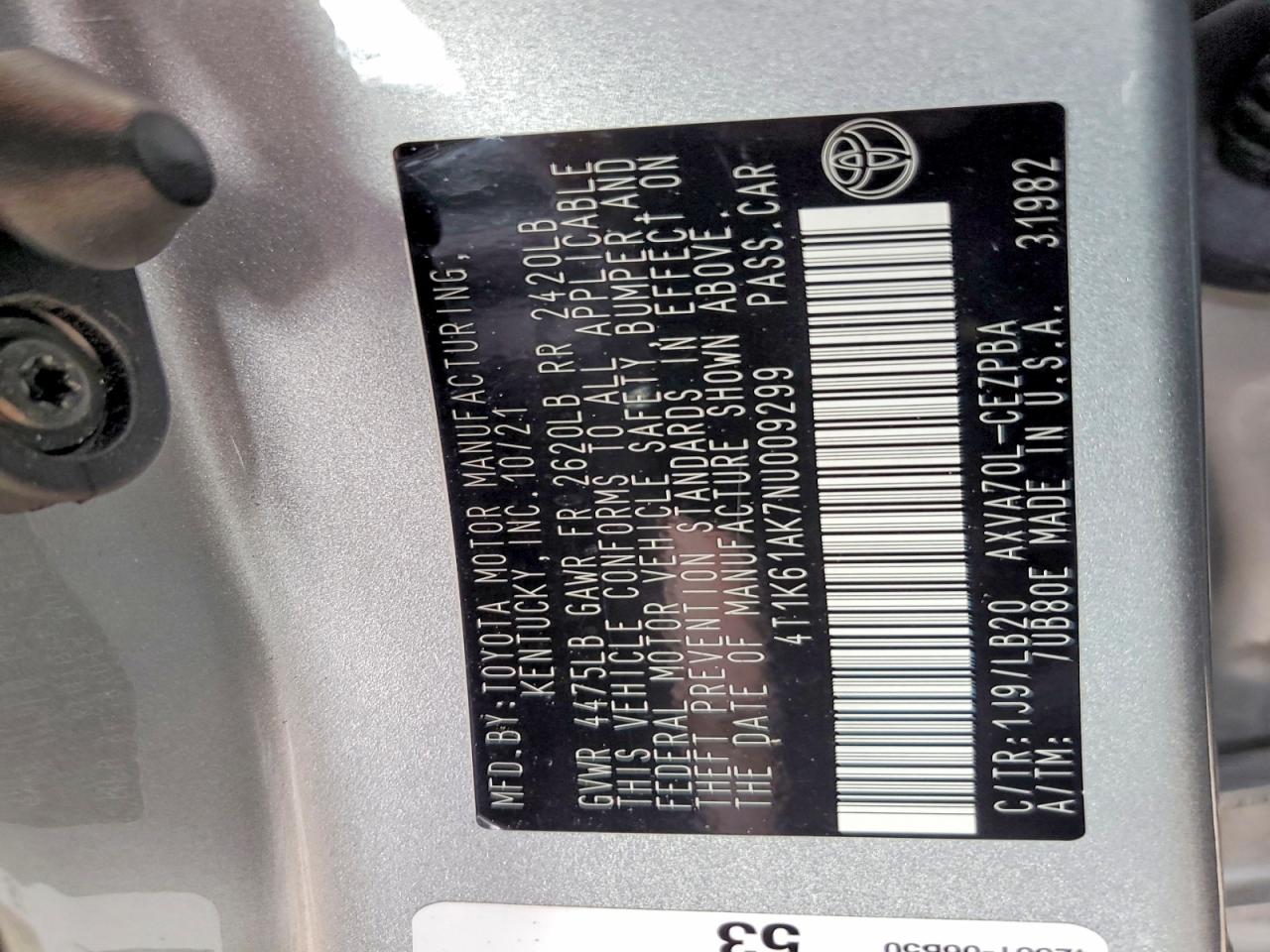 2022 TOYOTA CAMRY