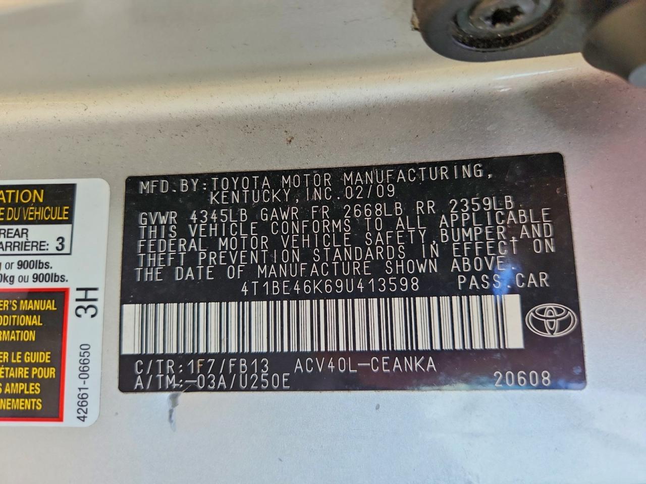 2003 TOYOTA CAMRY