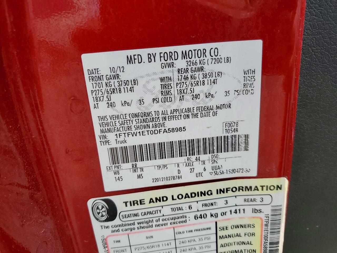 2013 FORD F150