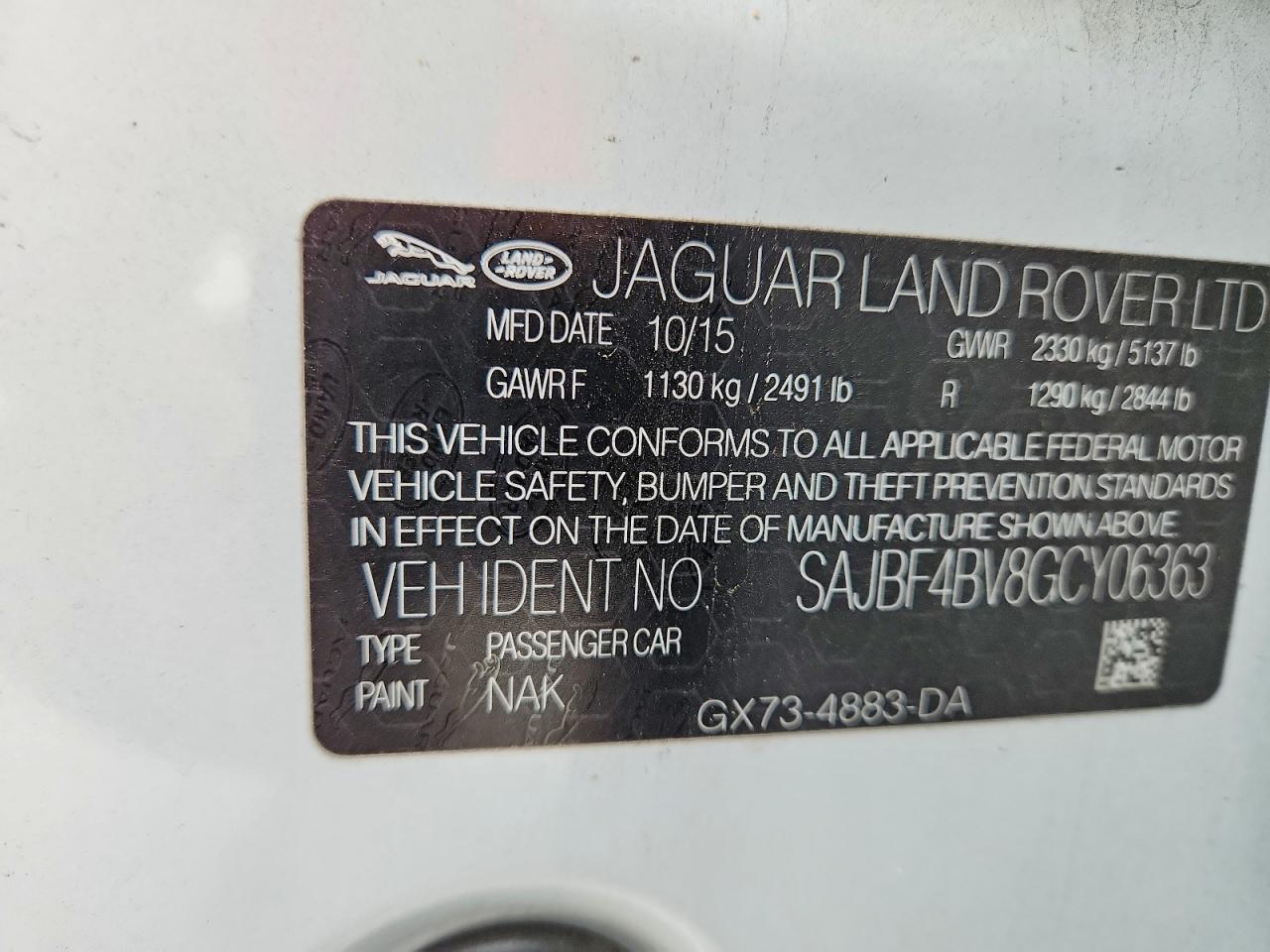 2016 JAGUAR XF
