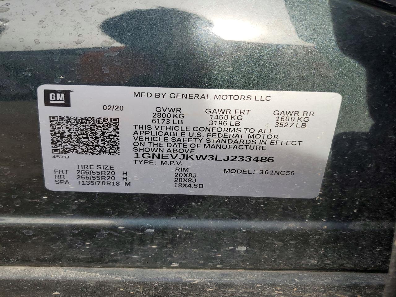 2020 CHEVROLET TRAVERSE