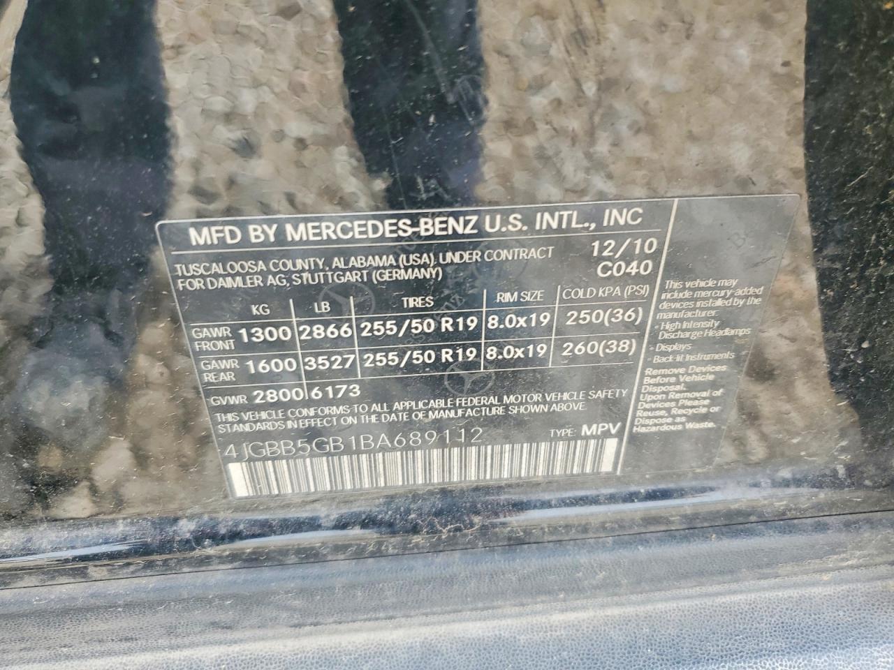 2011 MERCEDES-BENZ M-CLASS