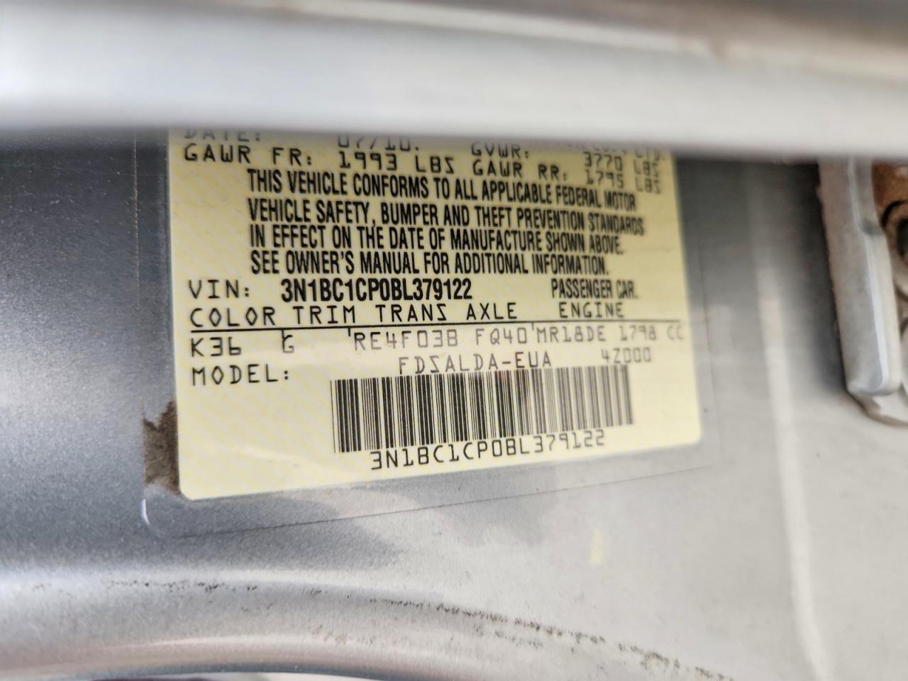 2011 NISSAN VERSA 1.8