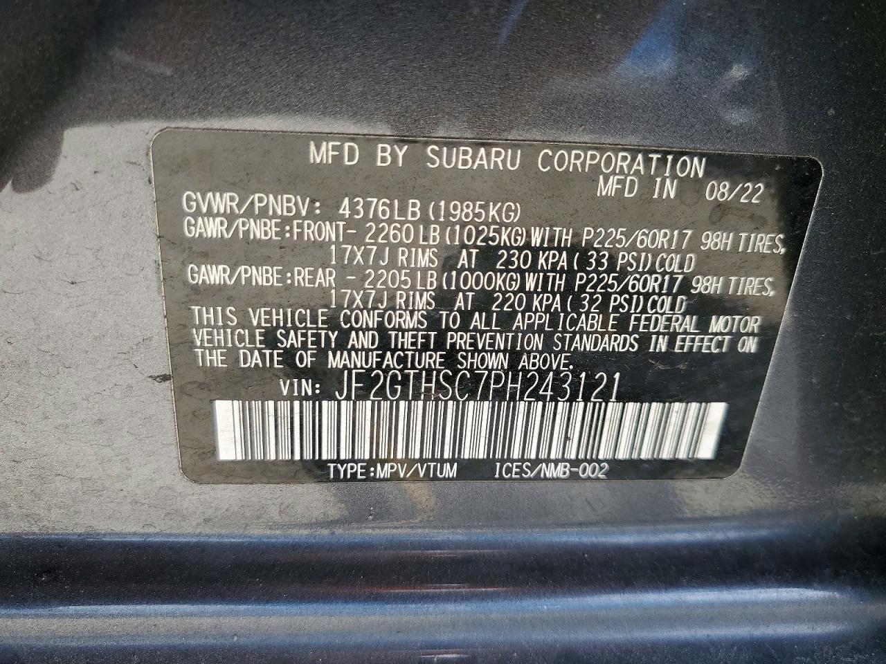 2023 SUBARU CROSSTREK