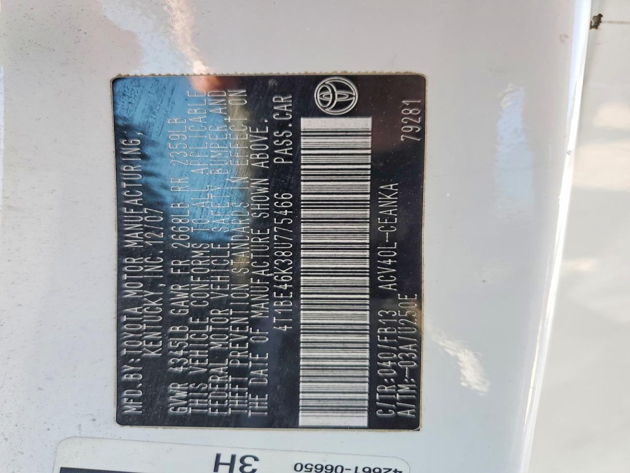 2008 TOYOTA CAMRY
