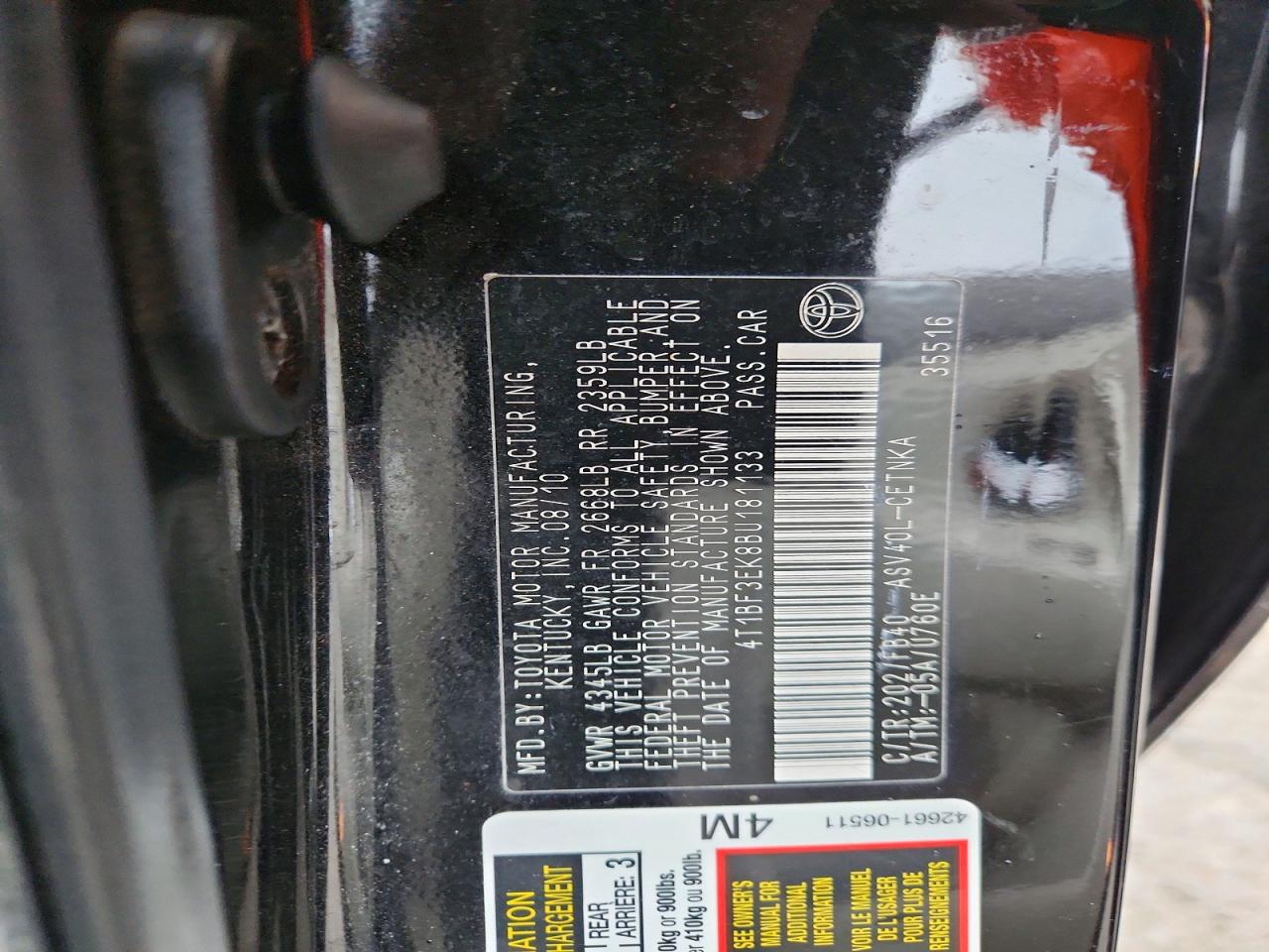 2011 TOYOTA CAMRY