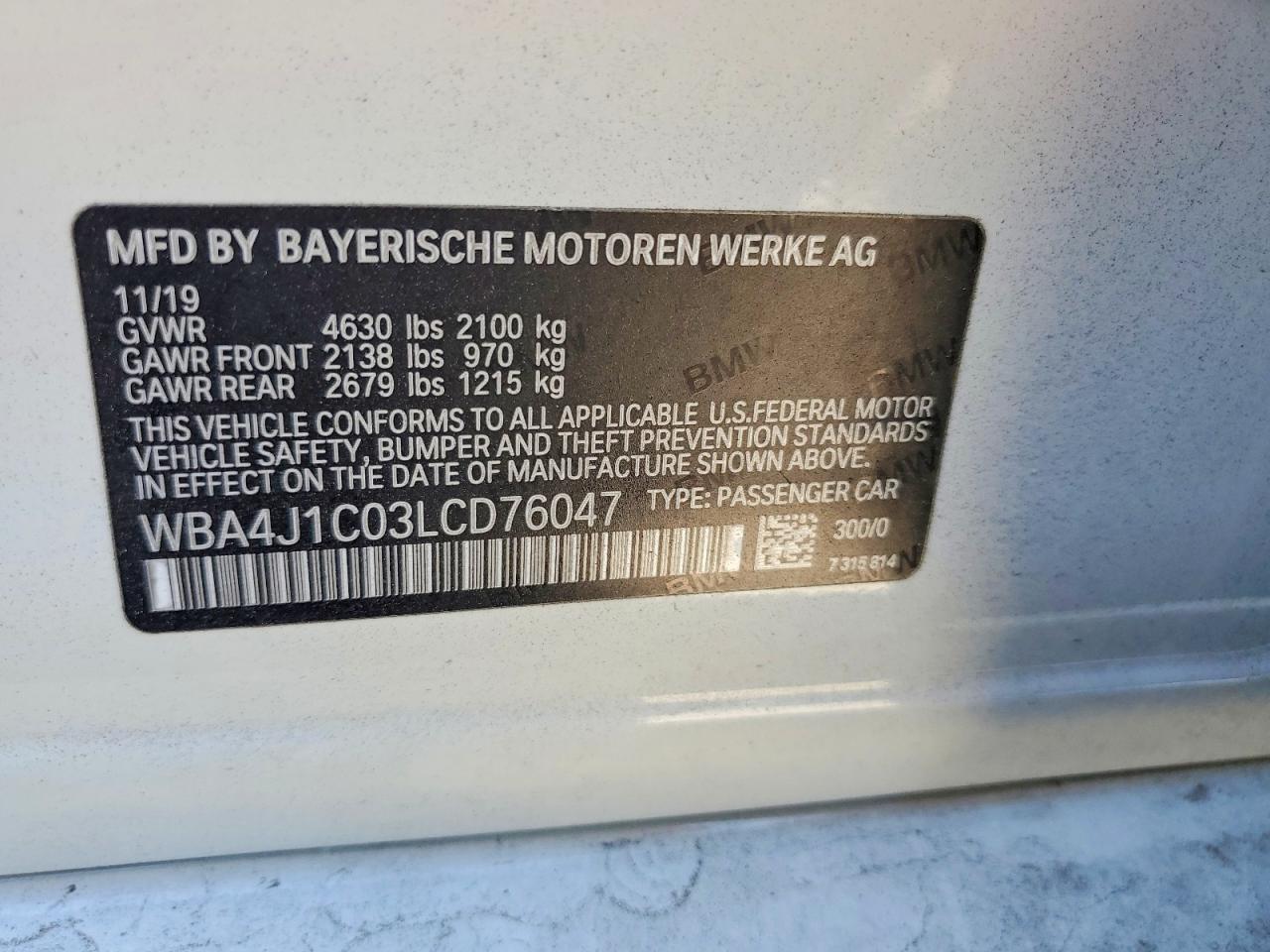 2020 BMW 4 SERIES