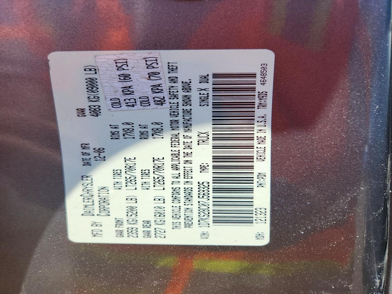 2007 DODGE RAM 2500