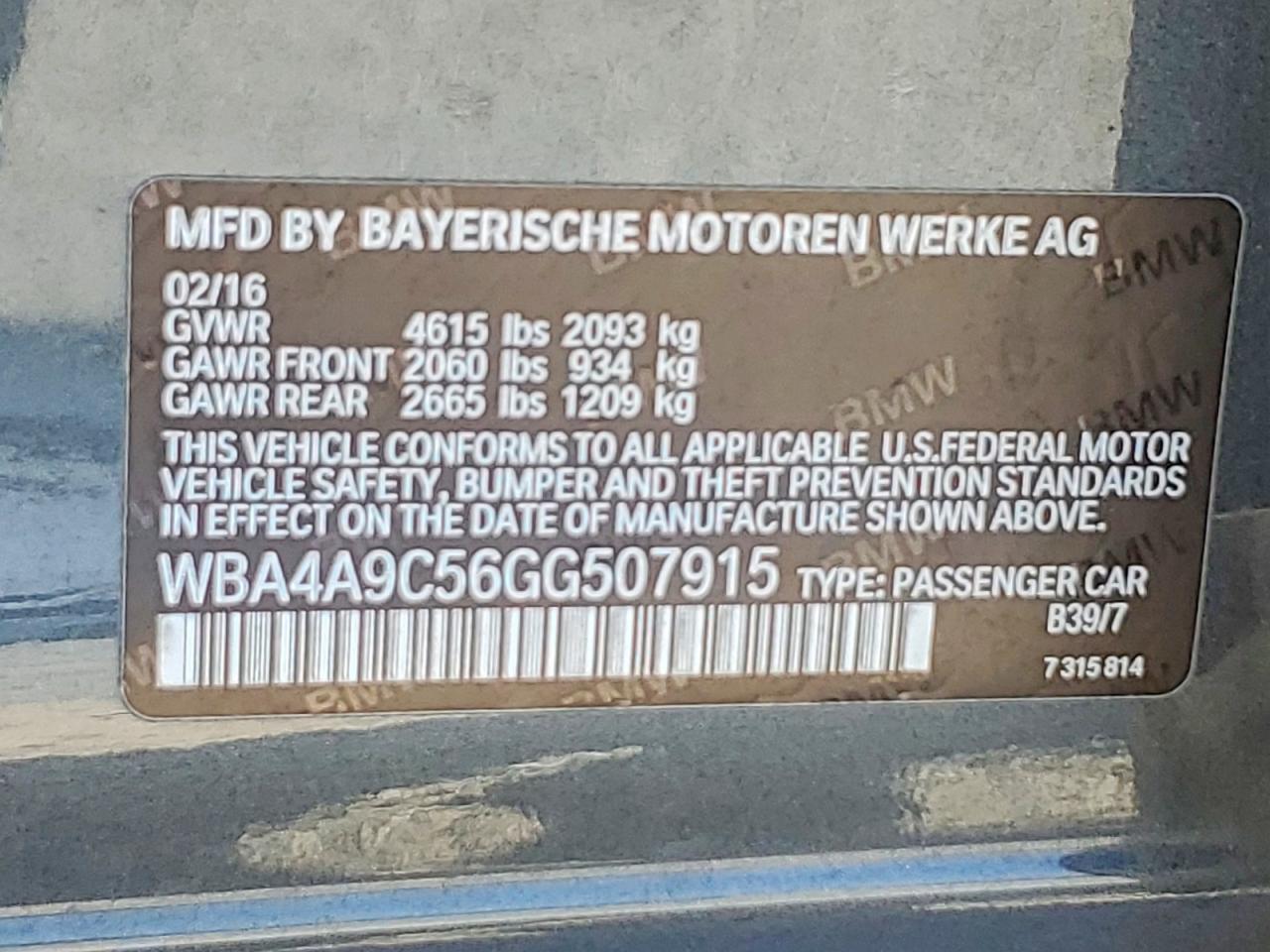 2016 BMW 4 SERIES