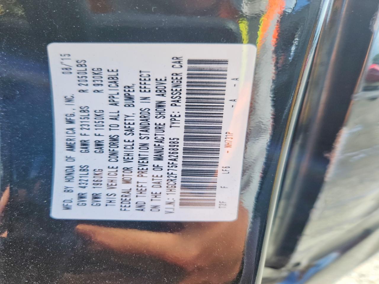 2015 HONDA ACCORD