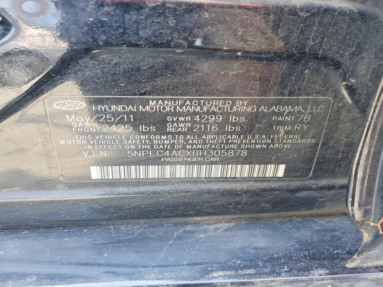 2011 HYUNDAI SONATA