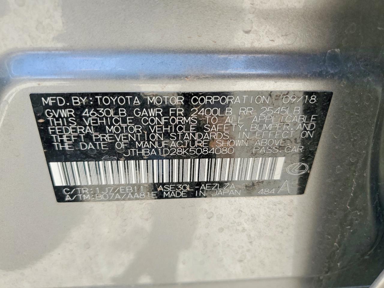 2019 LEXUS IS