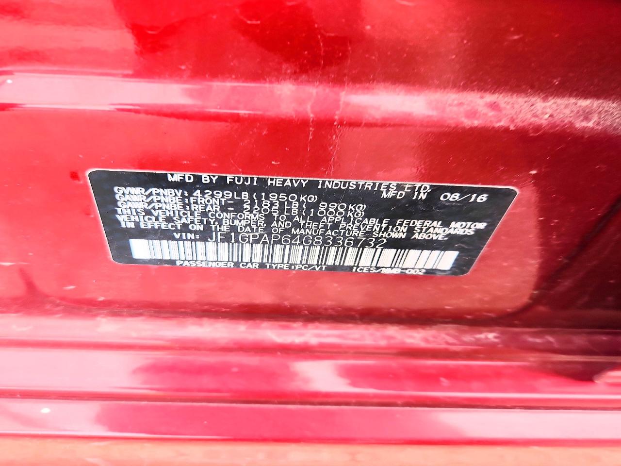 2016 SUBARU IMPREZA