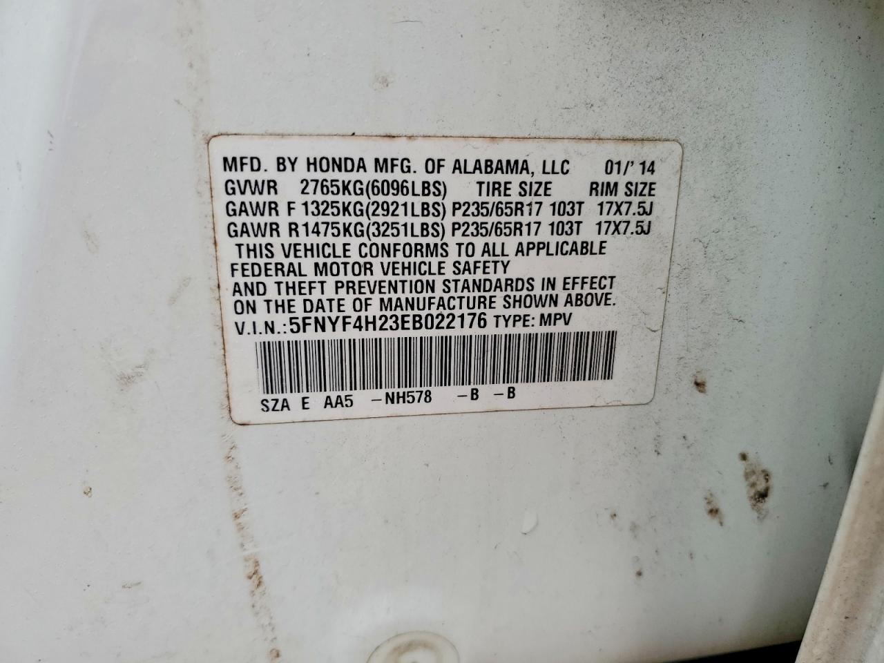 2014 HONDA PILOT