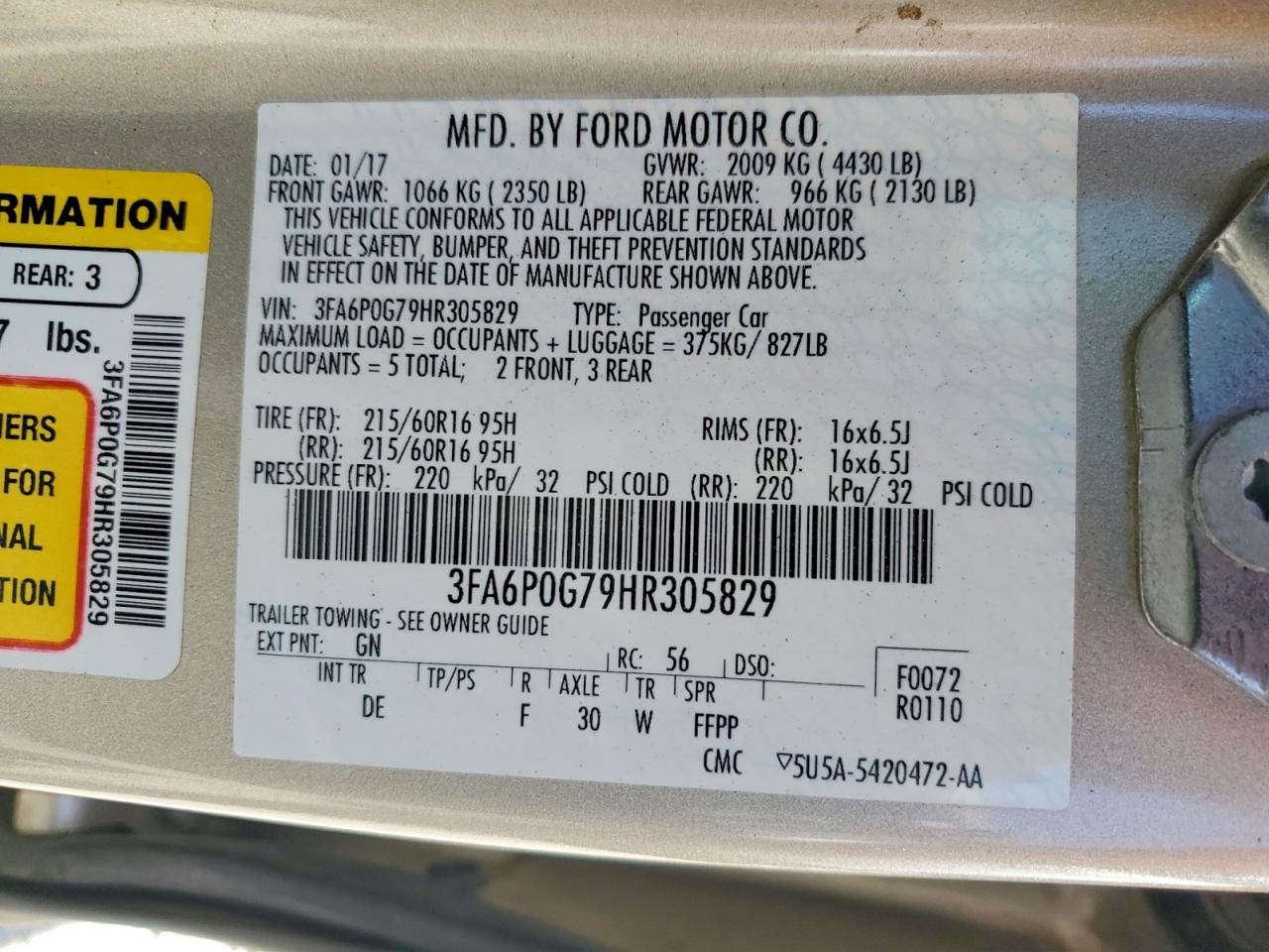 2017 FORD FUSION