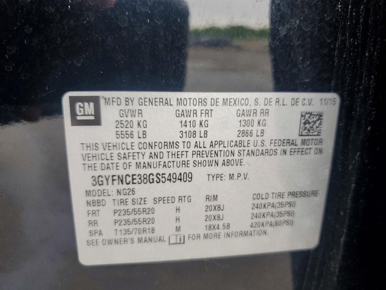 2016 CADILLAC SRX