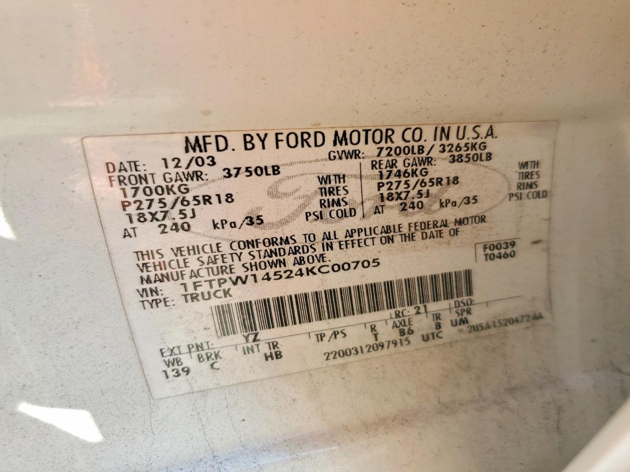 2004 FORD F150