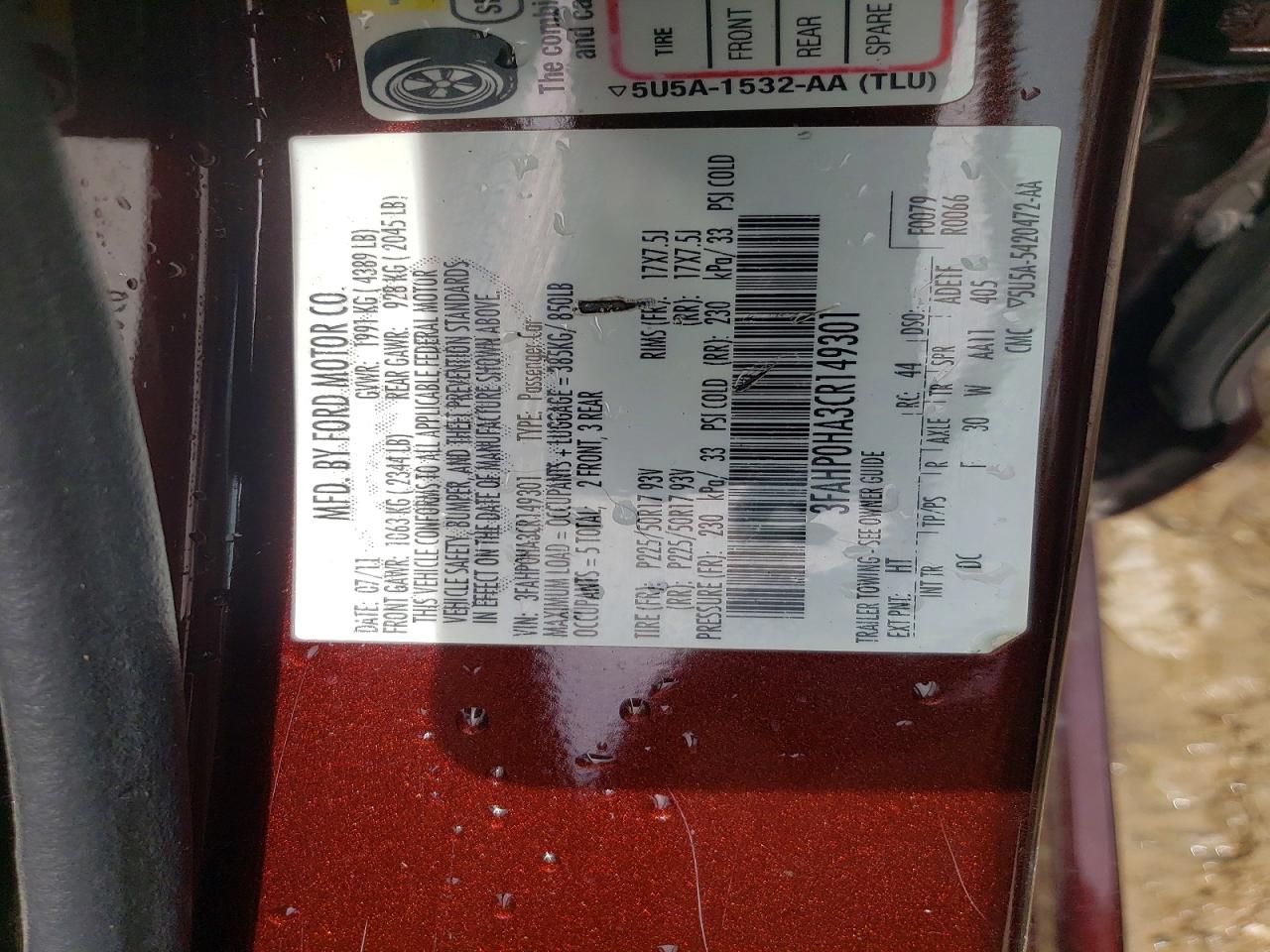 2012 FORD FUSION