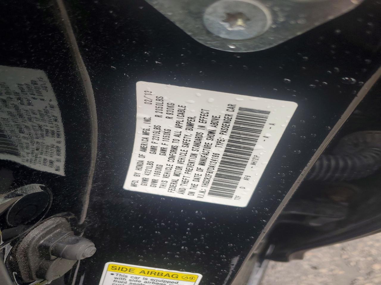 2013 HONDA ACCORD