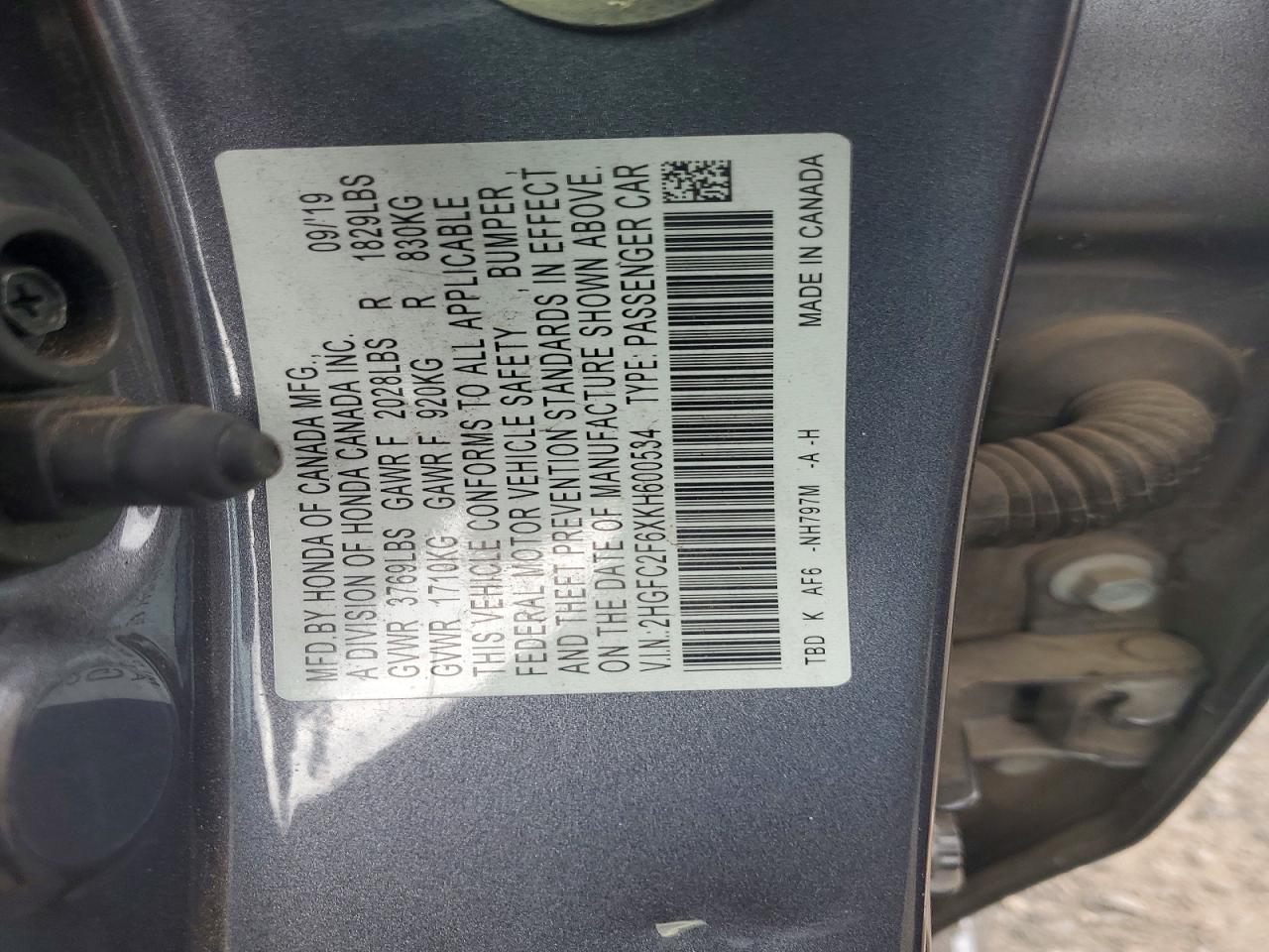 2019 HONDA CIVIC
